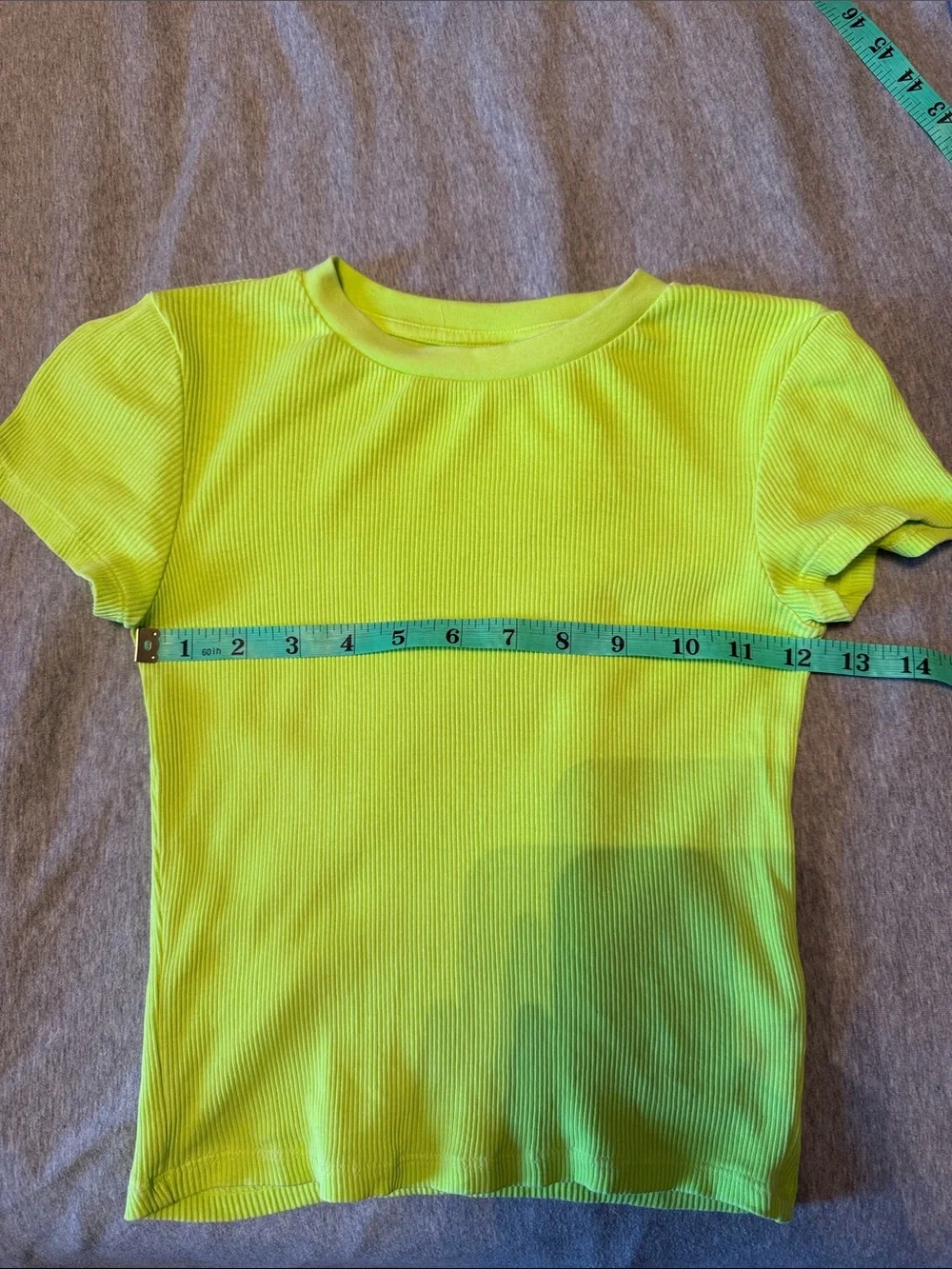 Tna Ribbed T-Shirt in Neon Chartreuse size small - Picture 7 of 8